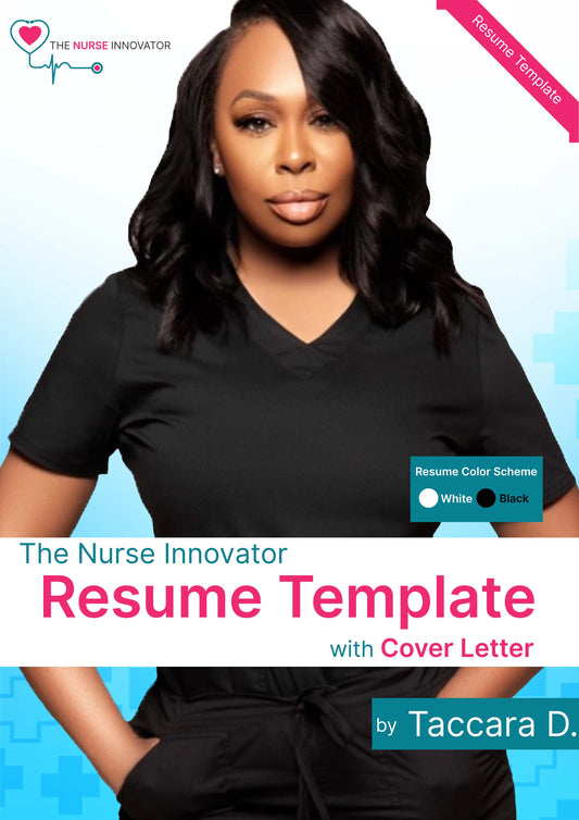 The Nurse Innovator Resume Template with Cover Letter - White / Black